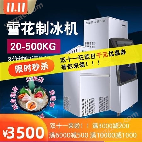 冰知雪雪花机IMS-200小型商用超市火锅店生海鲜保鲜实验室日产200公斤碎冰机