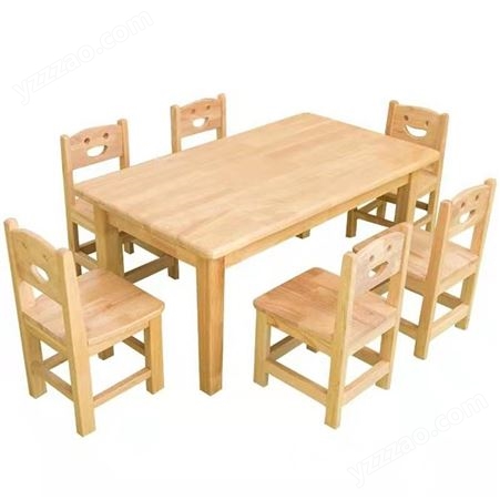 现代实木桌厂家定制 广西实木组合桌 实木6人桌