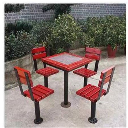 重庆桌椅组合桌 小区公园塑木桌椅 园林庭院防腐木桌