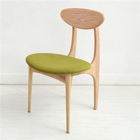众美德北欧实木靠背椅酒店椅咖啡店餐椅西休闲餐厅椅子