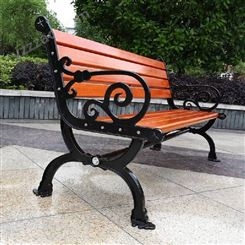 重庆户外园林公园椅长条椅休息椅广场防腐木3人位椅