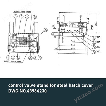 control valve stａnd for hatch cover,DWG.43964230舱盖操控阀