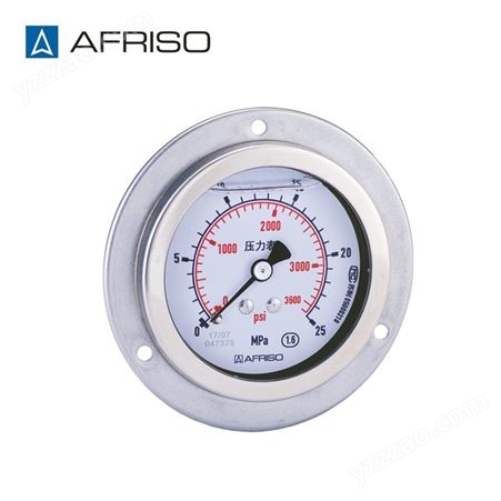 AFRISO德国菲索工业弹簧管压力表充液耐震波登管压力测量RF63D711