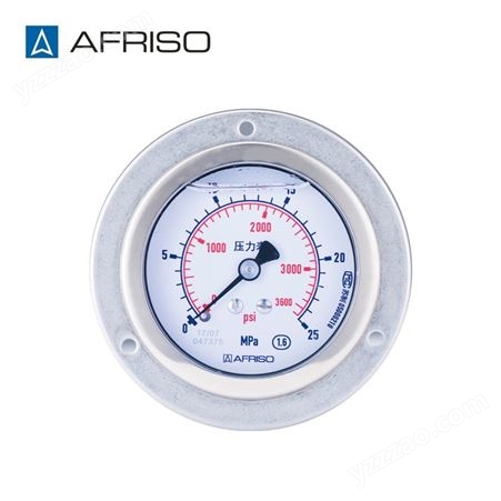 AFRISO德国菲索工业弹簧管压力表充液耐震波登管压力测量RF63D711