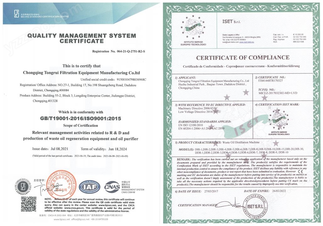 Tongrui certification