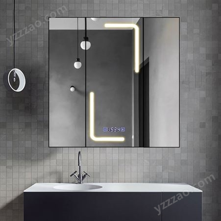 HW一体式浴室挂柜 LED镜子智能卫浴柜 铝合金挂墙镜柜