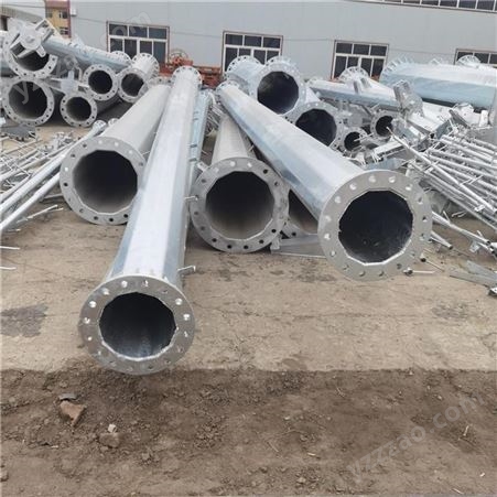 10KV电力钢杆生产厂家 12米高压钢杆 钢管杆基础打桩