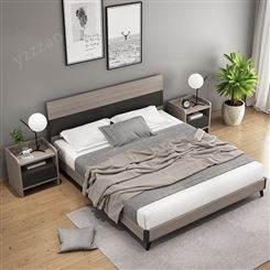北欧床现代简约1.5m1.8米搏德森双人床公寓出租房1.2米高箱储物床板式家具主卧床