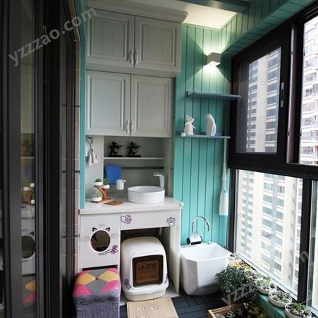 惠州全铝洗衣机阳台柜一体式  全铝阳台柜型材批发